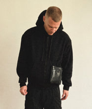 Load image into Gallery viewer, DOUBLE LAYER FLEECE ZIP-UP HOODIE (BLACK)