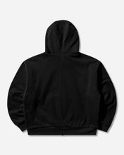 Load image into Gallery viewer, DOUBLE LAYER FLEECE ZIP-UP HOODIE (BLACK)