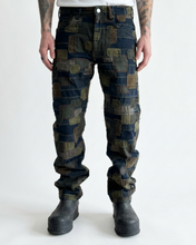 Load image into Gallery viewer, BLACKMEANS BORO PATCHWORK STRAIGHT JEANS (BLUE-GREEN)