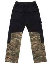 Load image into Gallery viewer, PATCH CARGO CAMO SWEATPANTS (BLACK-CAMO)