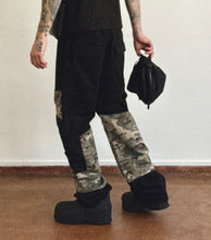 Load image into Gallery viewer, PATCH CARGO CAMO SWEATPANTS (BLACK-CAMO)
