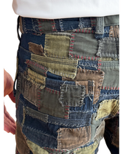 Load image into Gallery viewer, BLACKMEANS BORO PATCHWORK STRAIGHT JEANS (BLUE-GREEN)
