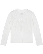 Load image into Gallery viewer, HÄN SECT DISTRESSED LONGSLEEVE T-SHIRT (WHITE)
