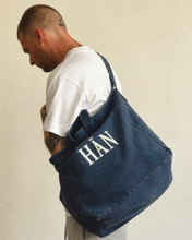 Load image into Gallery viewer, HÄN SECT HEAVY-DUTY CANVAS TOTE (BLUE)
